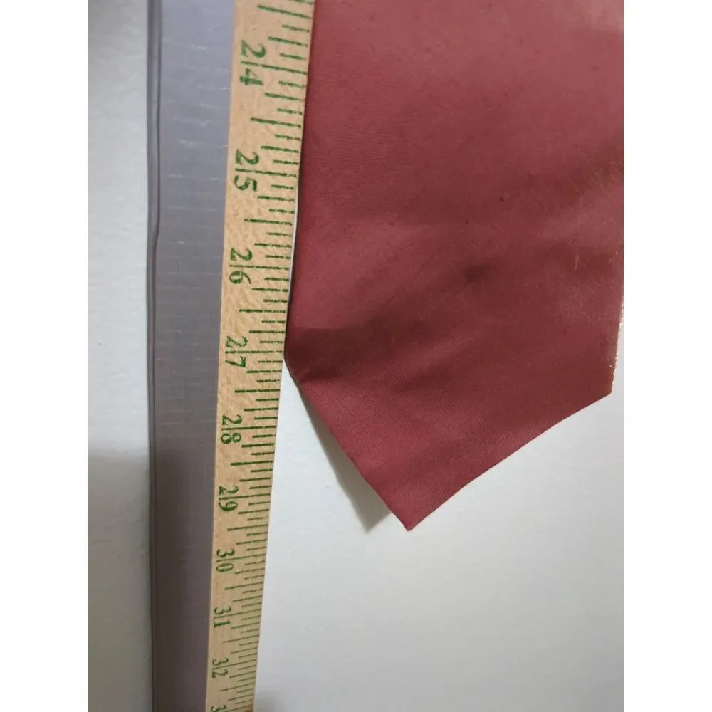 Gino Fabrini Mens Rust Orange Shimmer Solid‎ Necktie Rayon Blend Formal Tie
